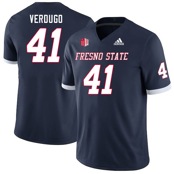 Men #41 Nick Verdugo Fresno State Bulldogs College Football Jerseys Stitched Sale-Navy - Click Image to Close